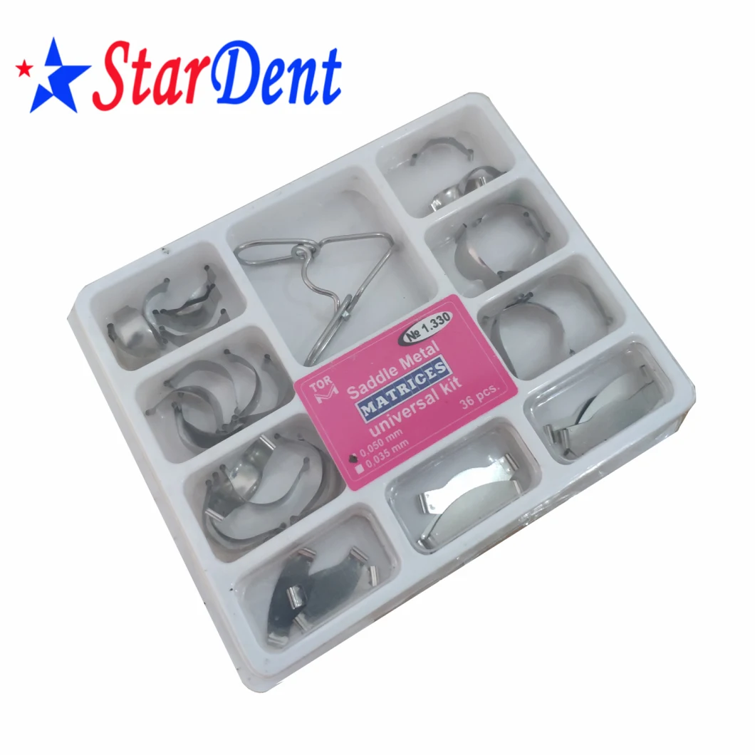 Dental Stainless Steel Bands Saddle Metal Matrices Universal Kit No. 1.330