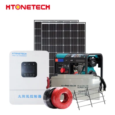 Htonetech Off Grid Solar System Lieferanten China 5 kW 193 kW OEM Guter Preis 48 Volt Mono Solar Panels Matrix Dieselgenerator Hybrid on Grid Solar System